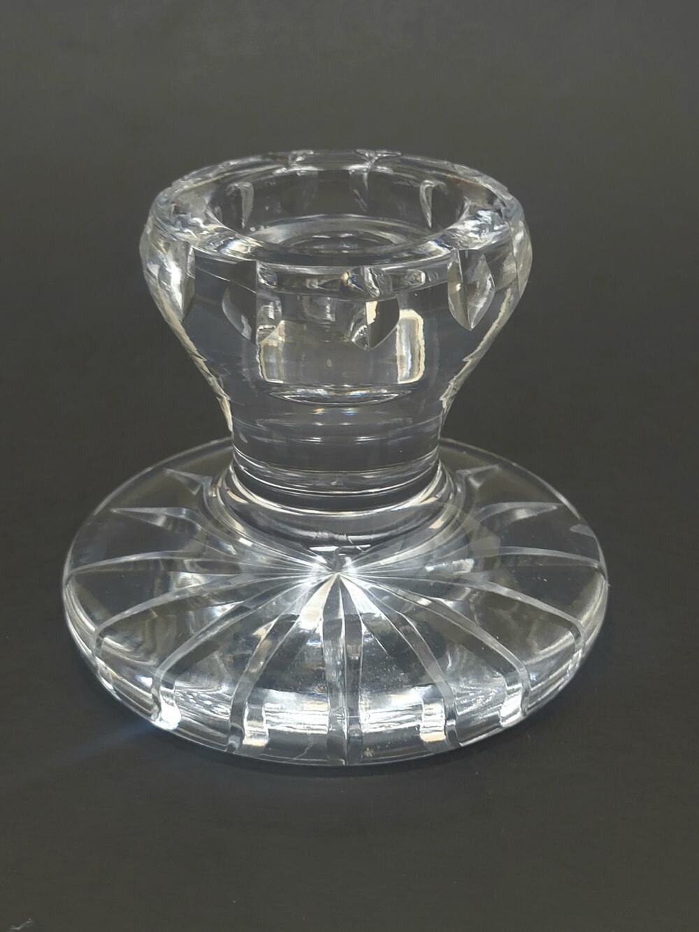 Vintage Waterford Crystal Candle Holder Starburst Cut Base